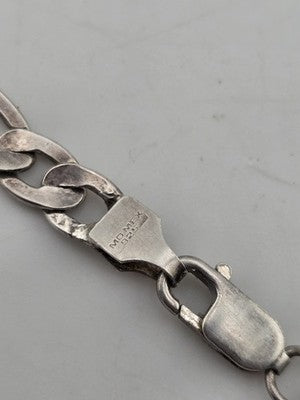 Vintage MO MEX 925 Sterling Silver Figaro Link Chain Necklace 24.5g Italy