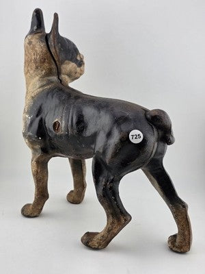 Rare Antique Hubley C 1915 Cast Iron Boston Terrier Door Stop Original Paint