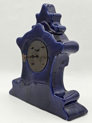 Rare Antique 19th C Porcelain Majelica Mantel Clock Hand Painted French. Read.
