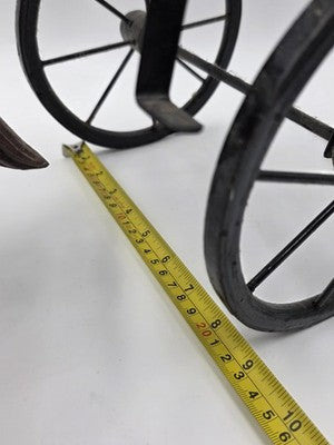 Ultra Rare Antique Horse Carriage Folk Art Composition Driver Cart C1920. 24".