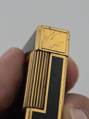 Vtg Authentic St Dupont Laque De Chine France Gold Plated Ligne 1 Lighter. Works