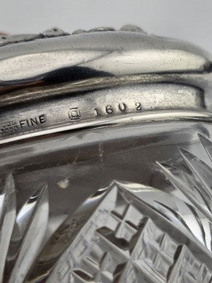 Antique Watson Sterling Silver Floral Lid Cut Crystal Vanity Jar C1900 Fine 925