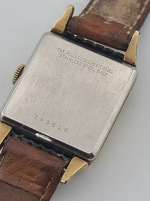 Vintage Classic Mens Deco 1950's 17j BENRUS 10K Gold Filled Dress Watch. Works