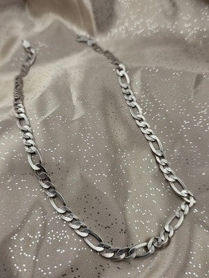 Vintage MO MEX 925 Sterling Silver Figaro Link Chain Necklace 24.5g Italy