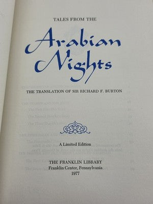 Franklin Library Arabian Nights Burton 1977 Leather Bound Illustrated Book. New.