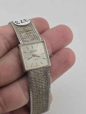 Rare 1960's Nivada Compensamatic Elghabashi 17J Swiss Ladies Mesh Watch. Works.