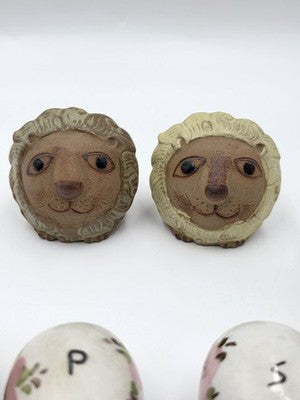 Vintage Lot Of 5 Novelty Animal Salt & Pepper Shakers Owls Pigs Lambs Birds Lion