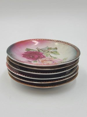 Antique 19th C C.S. Prussia Handpainted Demitasse Set 6 Cups Saucers Coffee Pot