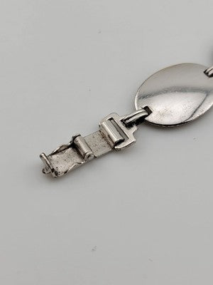 Rare Antique  Mid Century Posins Sterling Silver Bracelet W Original Box. 7.5 In