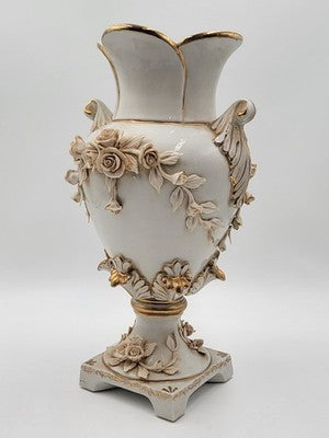 Antique OOAK Mid Century Ornate Hand Made Capodimonte Italy Large Vase No Chips