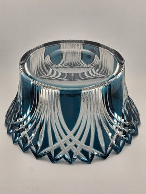 Gourgeous Collectible Vintage Caeser Crystal GOTHIC Large Canistrum Bowl Azure