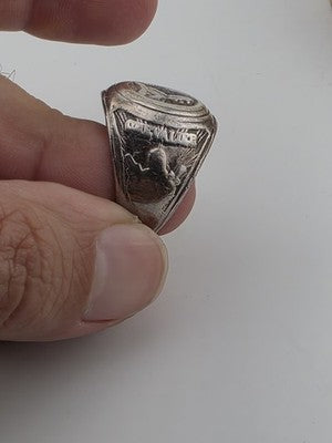 1940's Sterling Silver DeMolay Masonic Chevalier Ring Knights Templar Fraternal