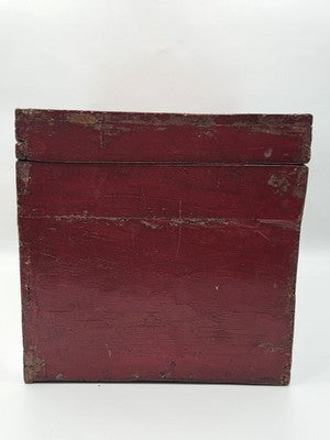 Rare XL Antique 19th C Distressed Tibetan Style Foo Dog Lion Storage Chest Box.