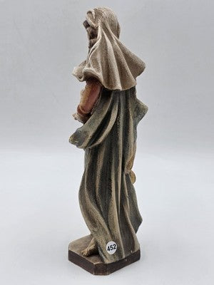 Rare Vintage 1950’s Madonna Statue W Baby Jesus In Wood From Val Gardena 10”