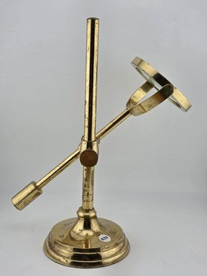 Antique C 1920's Solid Brass Desk Top Magnifying Glass Three Way Adjustable.