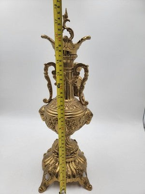 Vintage Italian Mid Century XL Brass Putto Putti Cherub Sculpture Rococo Style