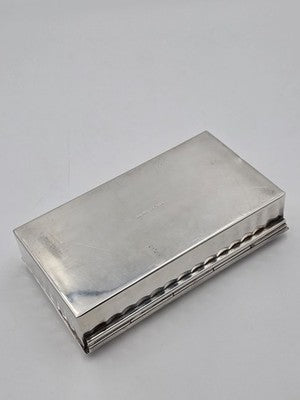 Vintage Ralph Lauren Home Cigar Box Italian Silver Finish Cherry Wood 1990s