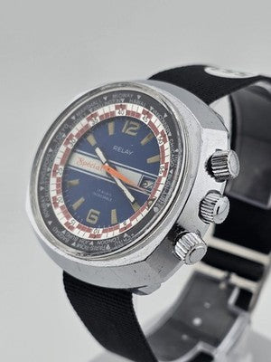 RARE RELAY SPÉCIAL - VINTAGE DIVER MEN'S WATCH / HERREN TAUCHER UHR. WORKS.