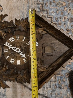 Vintage Birds Nest Cuckoo Clock by August Schwer Regula 1-day Movement. Read.