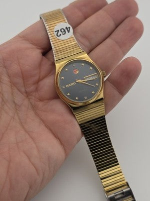 1970 Rado Voyager Automatic Black Dial Day Date Swiss Mens Watch 636.40122 Works