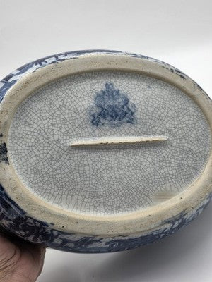 Imported Victoria Ware Ironstone Blue & White Soup Tureen Lidded Vegetable Dish
