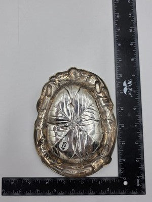Antique Art Nouveau Sterling Silver Repousse Leaf Vine Bonbon Dish 115.7g