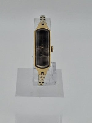 VINTAGE SEIKO 1520-366G 17 JEWELS SILVER GOLD PLATED BEVEL CRYSTAL WATCH WORKS