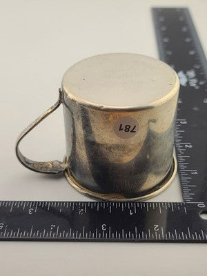 Pair Of Antique 19th C Victorian Sterling Silver Baby Cups 95g Christening Mugs