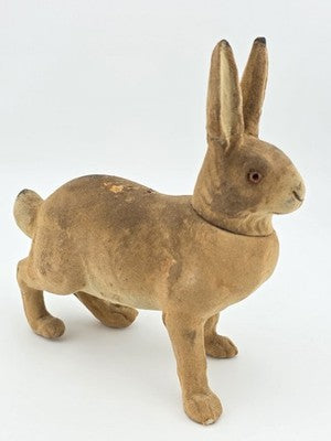 Rare Antique C1890 German Paper Mache Folk Art Composition Rabbit Candy.