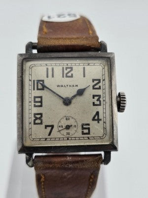 Antique 1930 Waltham 24 Jewel Sterling Silver Fahys Art Deco Wristwatch. Read.