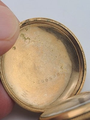 Rare Antique Waltham 12s Pocket Watch 7J Gold Filled 25yr Case C1910 Running