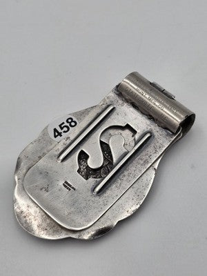 Rare OOAK Sterling Silver Money Clip w 1948 Mexico 5 Pesos Cuauhtemoc Coin 59.4g