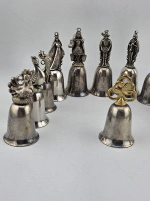 Vintage Complete Set of 12 Reed & Barton's 12 Days of Christmas Silver Bells.