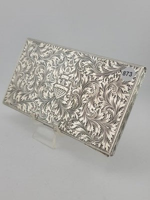 Amazing Antique European 800 Silver Cigarette Case Deep Hand Engraving 203 g.
