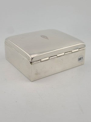 Vintage Sterling Silver by Poole 14 Cigarette Trinket Box w/Wood Inlaid. VG.