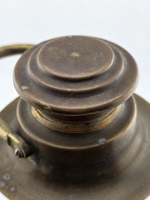 Antique Brass Oil Lantern Early 1900s Maritime Ship Hand Lamp w/ Wick