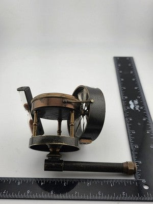 Antique No.1974 Brass Air Meter Anemometer w/ Sand Timer, Circa 1900 Mining Tool