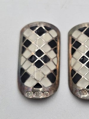 Rare BOHEM 925 Sterling Silver Nail Jewelry 6pc Set Enamel England Original Box