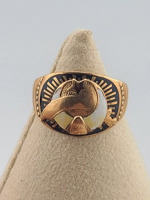 Vintage 10k Solid Gold Masonic Ostby Barton Shriner Ring Size 9. Weight 6.1 Gram