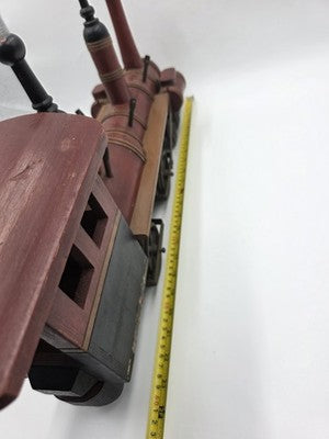 Rare Heavy Vintage Handmade Wooden & Cast Iron Steam Train 24" X 14" X 6"