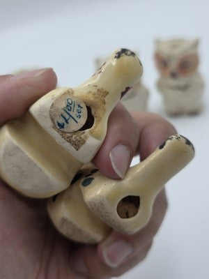 Vintage Lot Of 5 Novelty Animal Salt & Pepper Shakers Owls Pigs Lambs Birds Lion