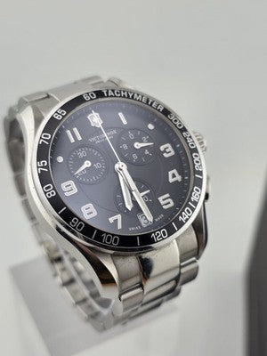 Victorinox Swiss Army Sapphire Chronograph Mens Watch w Box & Links. New Battery