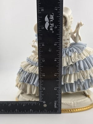 Antique Sitzendorf Dresden Lace Figurine 2 Victorian Ladies Germany Porcelain