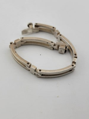 Vintage Bar Link Unisex Bracelet Sterling Silver 925 Bar. 7.5 Inch. 25 Grams.