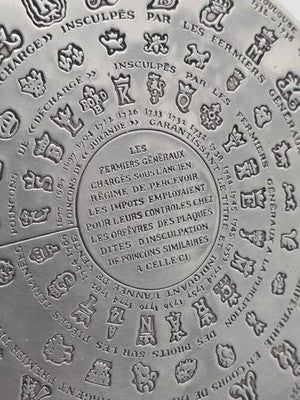 Rare Vintage Christofle Fermiers Generaux Silver Plated Hallmark Coaster. Each