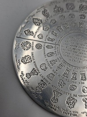 Rare Vintage Christofle Fermiers Generaux Silver Plated Hallmark Coaster. Each