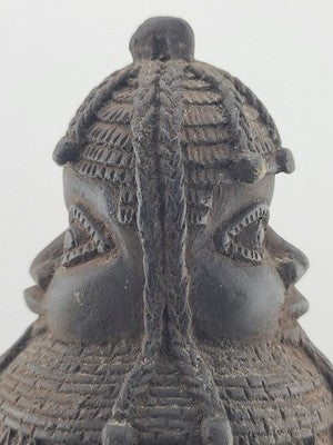 Vtg 1930's West African Bronze Ceremonial Bell Benin Yoruba Style Hand Cast 9in
