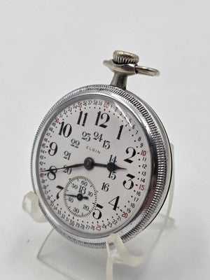 Antique 1892 Elgin Grade 118 17J 18S Pocket Watch Glass Exhibition Back Running