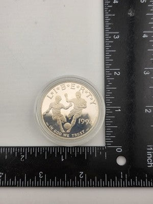 Vintage 1994 World Cup US Mint Silver  Coins set $1 50c US Mint New York /Jersey