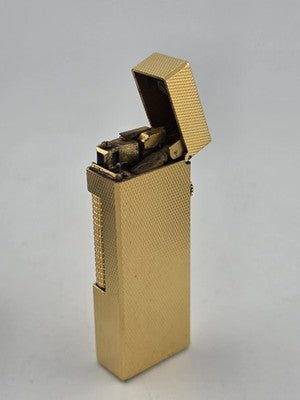 Rare Vintage Dunhill Rollagas Gold Tone Textured Switzerland W Box. Very Clean.